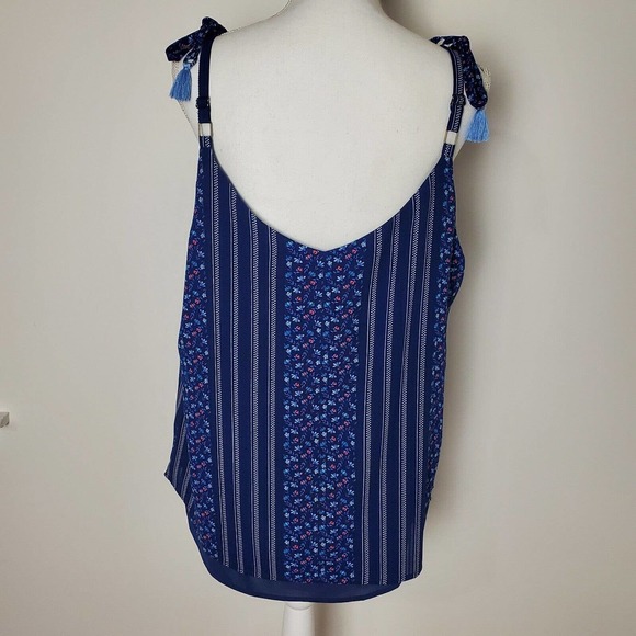 Skies Are Blue Chifon Blouse Women’s Sz 1X Floral Top V-neck Spaghetti Strap - Picture 5 of 12